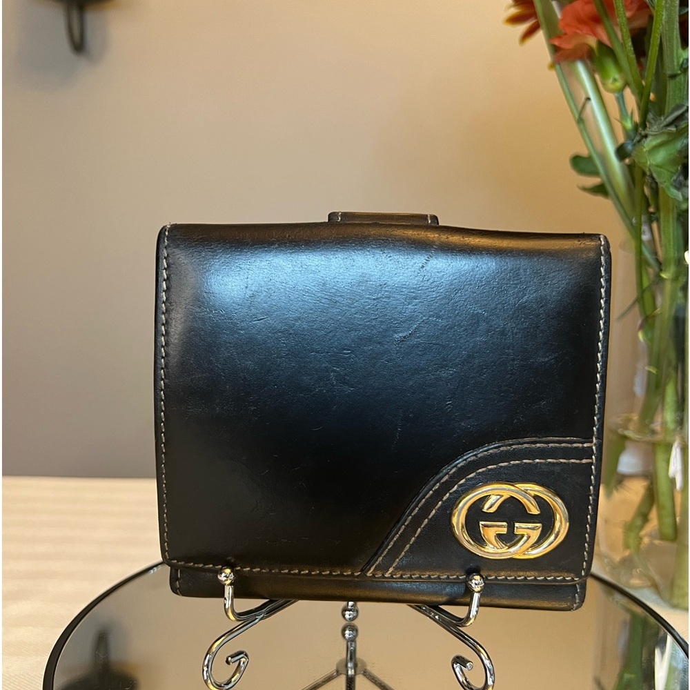 GUCCI GG Interlocking Logo Compact Leather Men’s Wallet - UNISEX